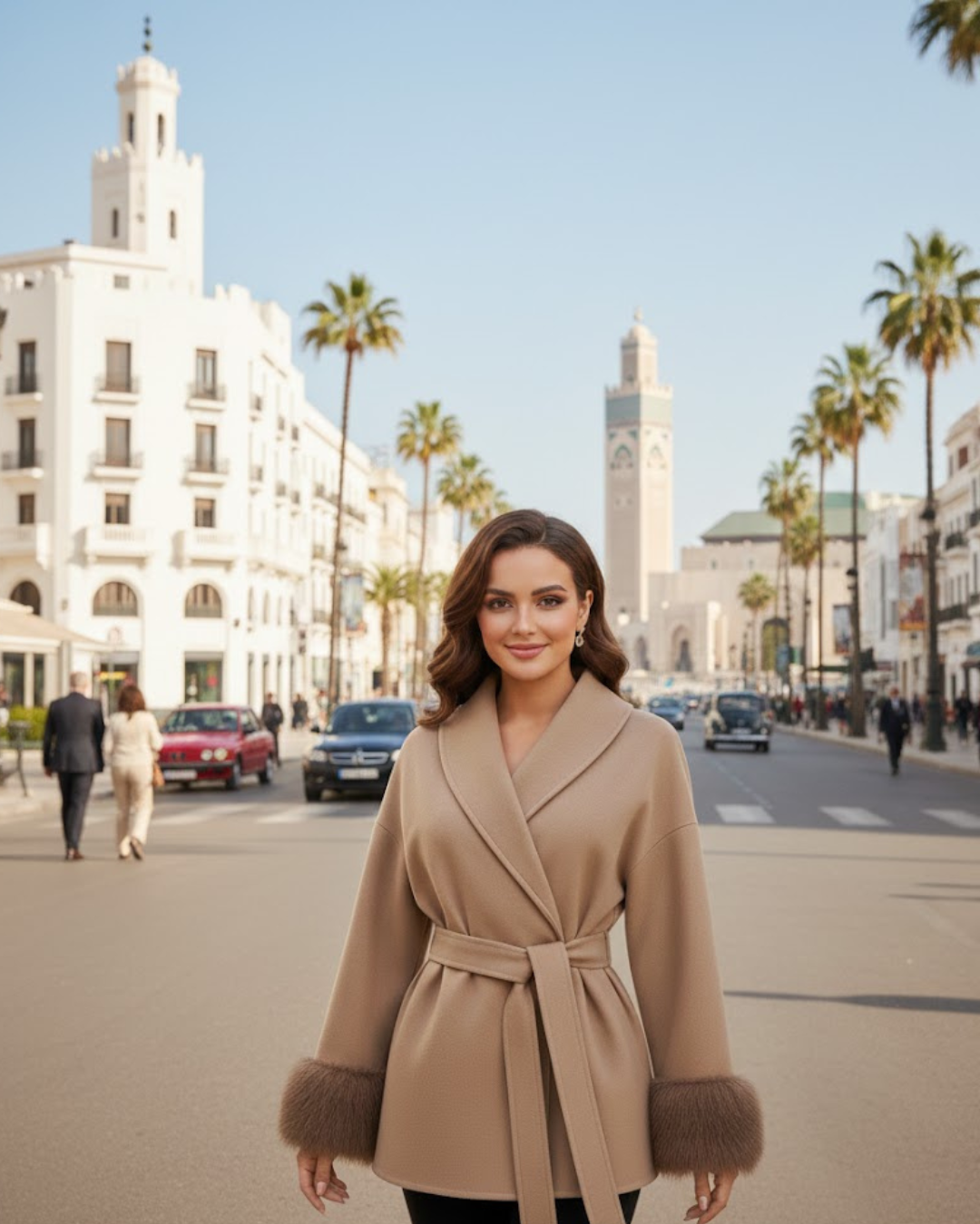 Notre Veste Portefeuille à Poignets en Fourrure